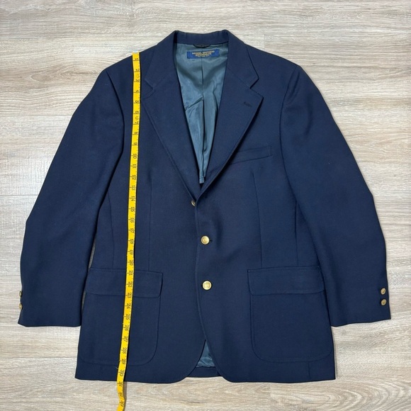 Vintage 70s Brooks Brothers Brooksgate Navy Blue Sport Coat Blazer Size 43 R - Picture 8 of 16